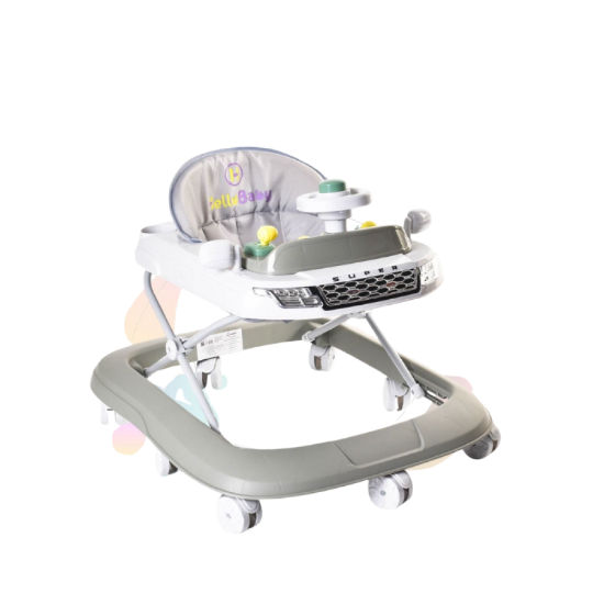 صورة مشاية أطفال متعددة الألوان بتصميم سيارة وألعاب ترفيهية